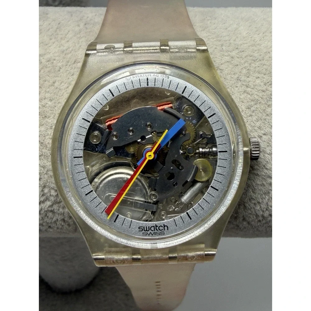 Swatch Jelly Fish GK100 New Battery AG1985 Vintage Skeleton 34MM 7.5